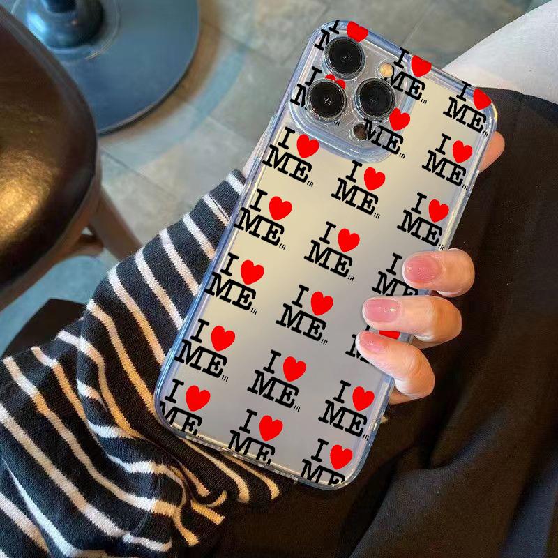 I LOVE ME Self Love Phone Case For iPhone 17 Air 16E 16 15 14 11 Pro Max Plus 13 12 Mini 8 7 X Transparent Shockproof Cover