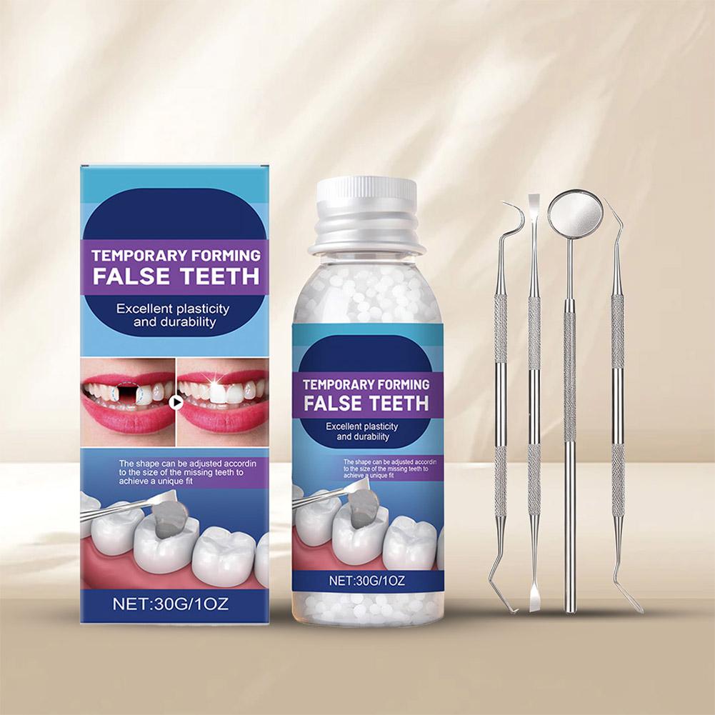 Moldable Teeth Repair Kit Temporary Dental Replacement Kit Thermal Beads For Filling Fix The Missing And Broken Tooth Artificial