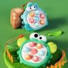 Animal Push Button Game Console with Lanyard Cartoon Rabbit Crab Duck Press Button Game Machine Toddler Educational Finger Clicker Fidget