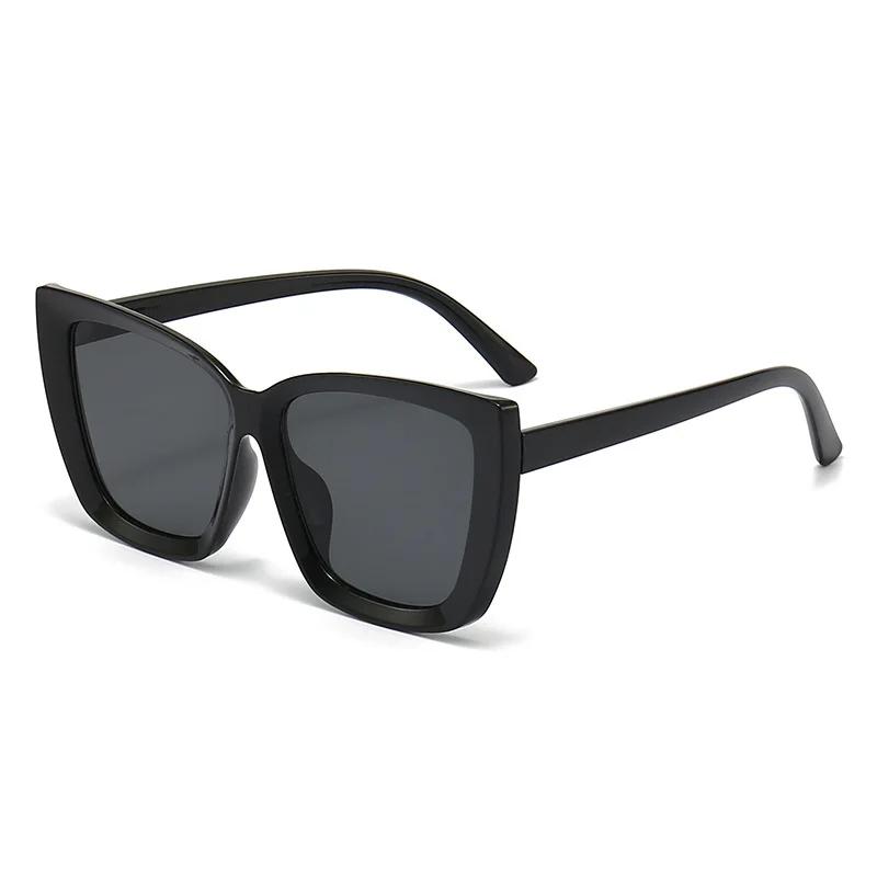 

Vintage Cat Eye Sunglasses Women Retro Square Large Frame UV400 Protection Fashion Designer Shades Female As Picture