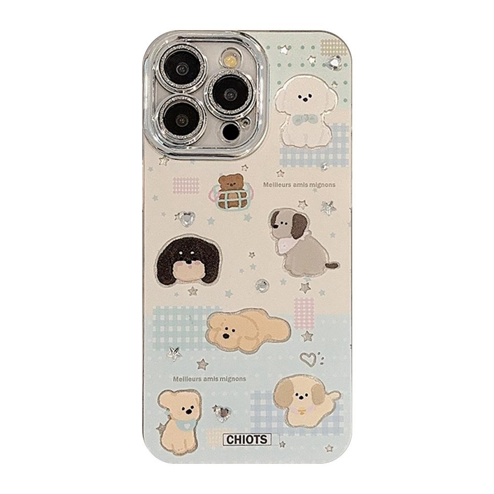 

Элегантный милый чехол для iPhone15 14promax с изображением мультяшного щенка, совместимый и подходящий для 13/12/11 11pro