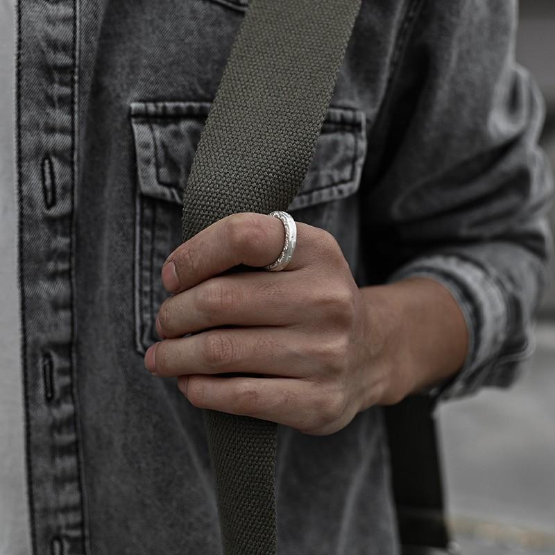 Adjustable Open Ring Men Women Lightning Motif Plated Geometric Vintage Style Statement