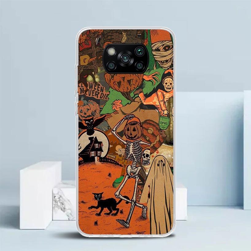 Oktober Herbst Halloween Gruselige Kürbis Handyhülle Für Xiaomi Poco F7 Ultra X5 X6 X7 Pro M7 Redmi 15C 15 13C 13 12C 12 10C 10 10A