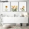 Einfaches Sonnenblumen-Leinwand-Poster, gelbes Blütenblatt, Malerei, Wandkunst, nordisches Poster, Wohnzimmer, Dekoration