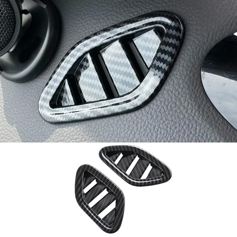 For MG ZS 2017-2019 2020 2023 Carbon Fiber Front Upper Air Condition AC Vent Outlet Cover Trim Sticker Accessories Car Styling