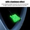 Luminous Valve Caps Middle Finger Style Tire Valve Dust Caps Dustproof Tire Cap Fluorescent Night Glowing Valve Stem Caps Decors