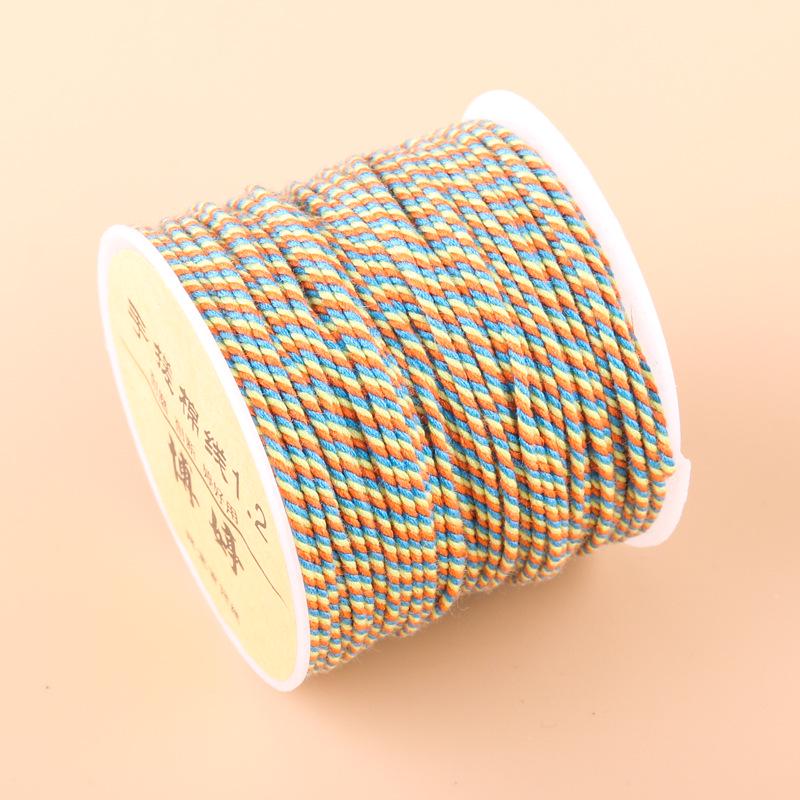 20m Multicolor Tie-Dyed Cotton Thread for DIY Moon Bodhi Bracelet