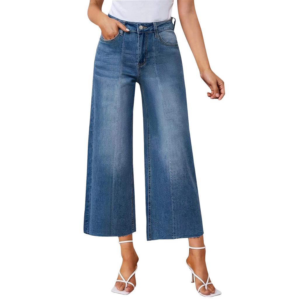 Women's Denim Classic Versatile High Waist Fashionable Trousers