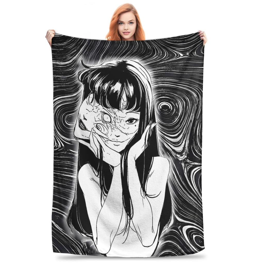 Tomie Junji Ito Blanket Soft Warm Throws for Winter Bedding Child Couch Chair Pattern Ideal for Bedspread