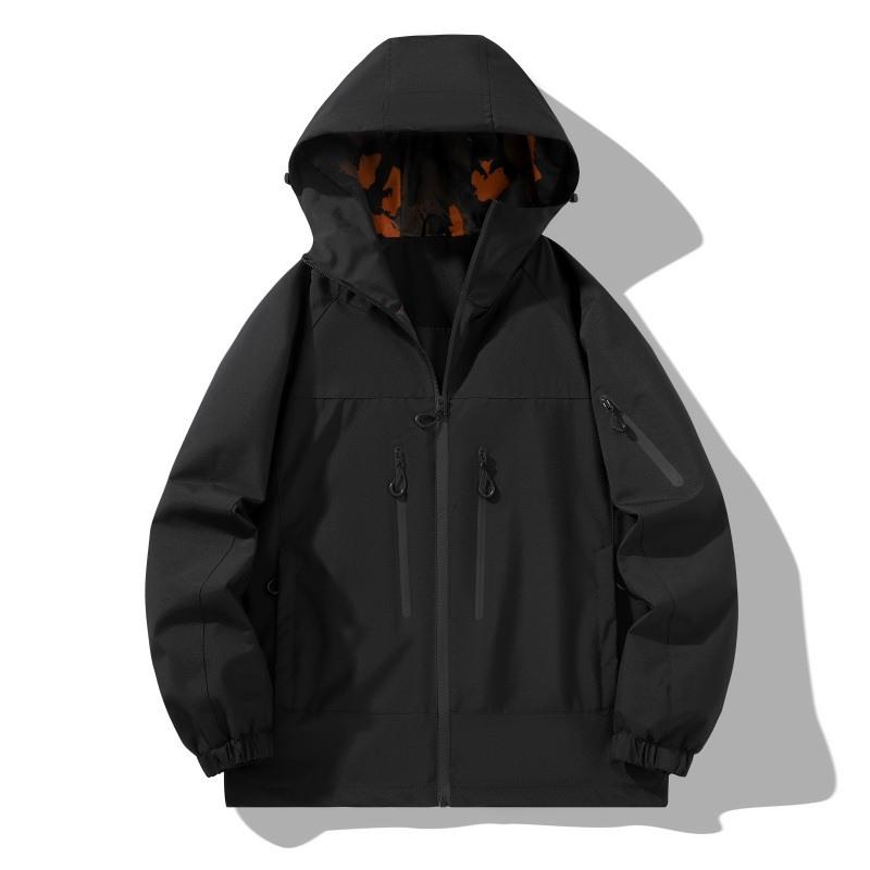 

Новая куртка с капюшоном, мужской водонепроницаемый ветрозащитный альпинистский костюм, куртка для активного отдыха S чёрный