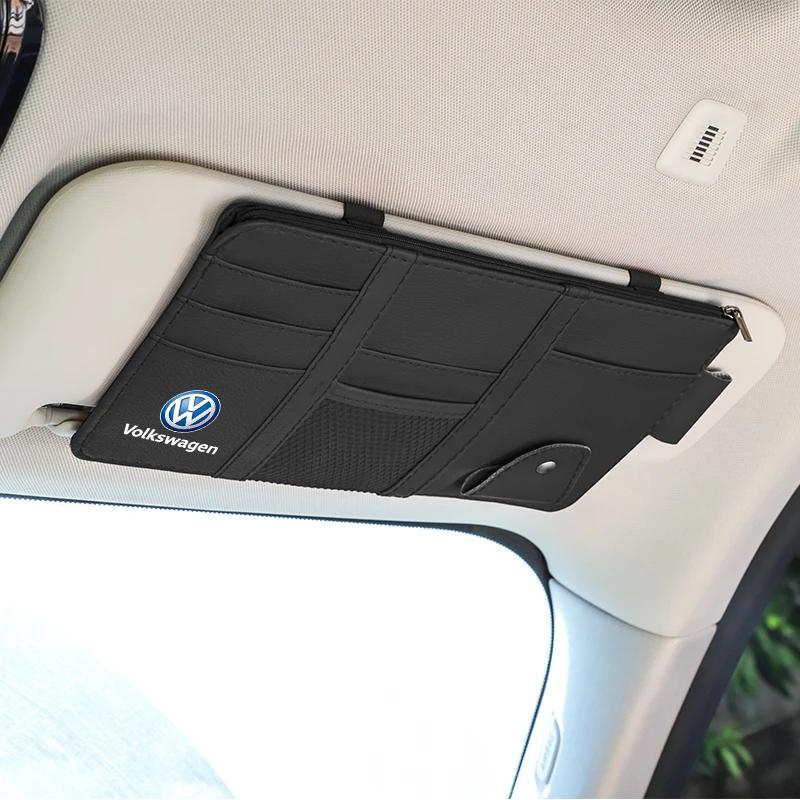

Hot Suede Car Sun Visor Driving License Protective Cover Sunglasses Storage Bag Wallet For Volkswagen Jetta Golf Passat Jetta Ti чёрный