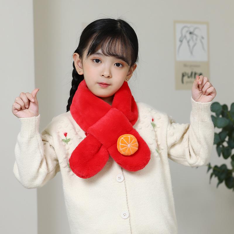 Children's Winter Rabbit Scarf - Thick Faux Fur Neck Warmer for Baby and Parent-Child, Cartoon Design for Christmas and New Year