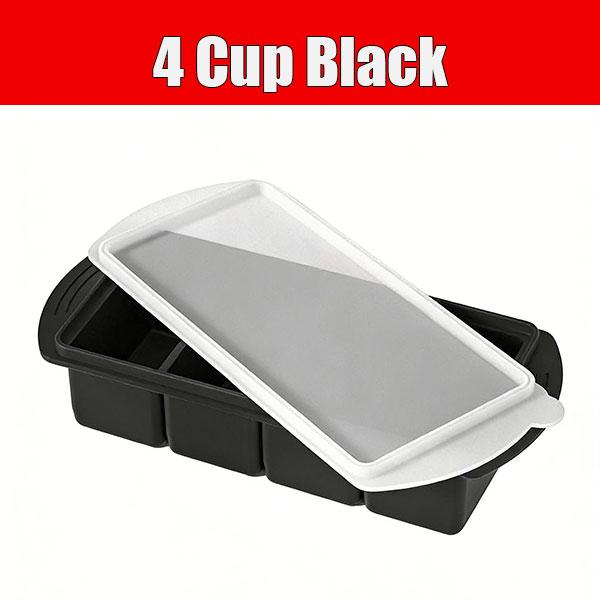 Silicone Freezer Tray With Lid Soup Cubes Freezer Container Mold 2/4 Cup Large Ice Cube Tray for Broth Soup Food Freezer Storage
