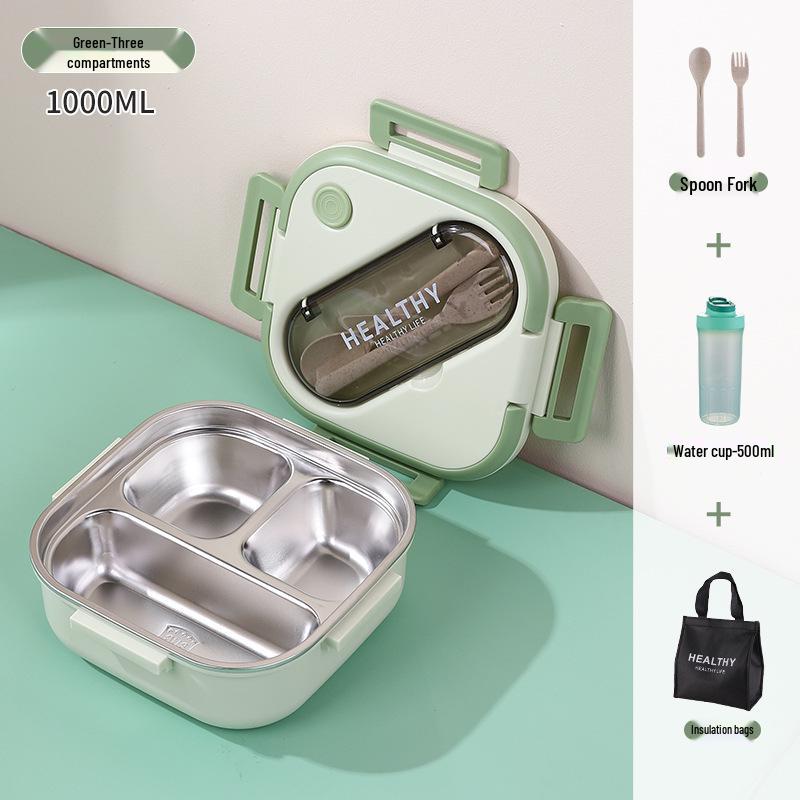 Korean Style 304 Stainless Steel Insulated Lunch Box for Men, Women, Students, and Office Workers