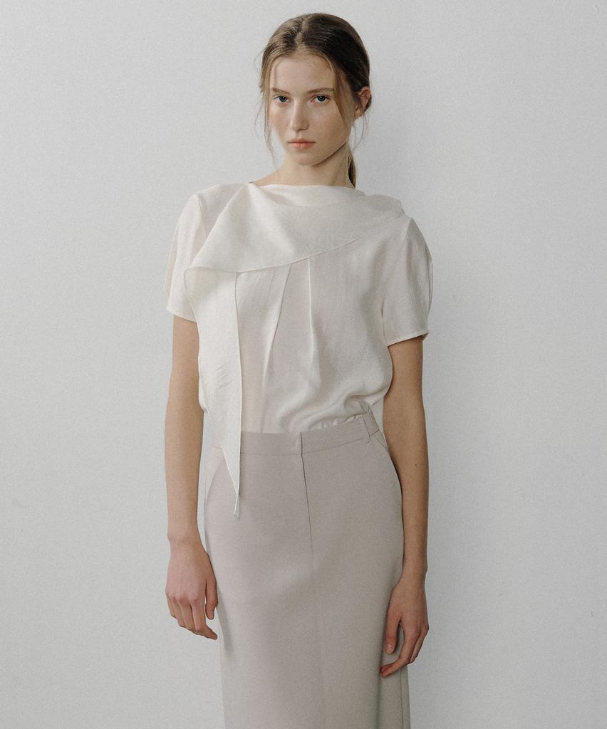 OCTETTE Mousse Wrinkle Blouse_Cream