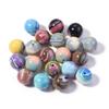 10-50pcs 8/10/12/16mm Resin Beads Ink Wash Oil Painting Style Round Loose Bead For DIY Jewelry Making Bracelet Necklace Supplies