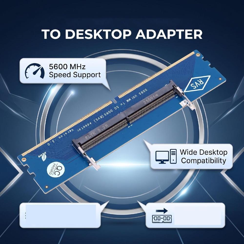 SO-DIMM To U-DIMM DDR5 Adapter Converter Desktop Memory Adapter Memory Tester Use