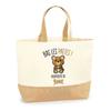 Tote Bag - PLANETEE - Anne Bas Les Pattes Ours - Printed Jute Made In France - Large Capacity - Sturdy Handles