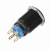 19mm 12-24V LED ON/OFF Black Waterproof Selflocking Latch Push Button Flate Switch