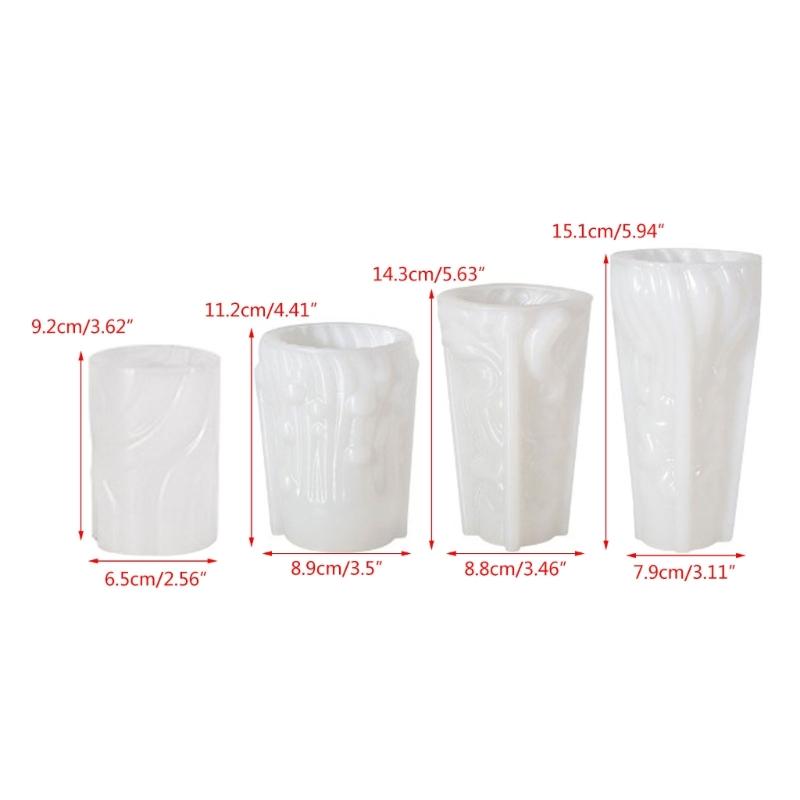 Carved Cylinder Candle Mold, Candle Mold for DIY Candle Gypsum Ornaments Home Decorations, Epoxy Resin Casting