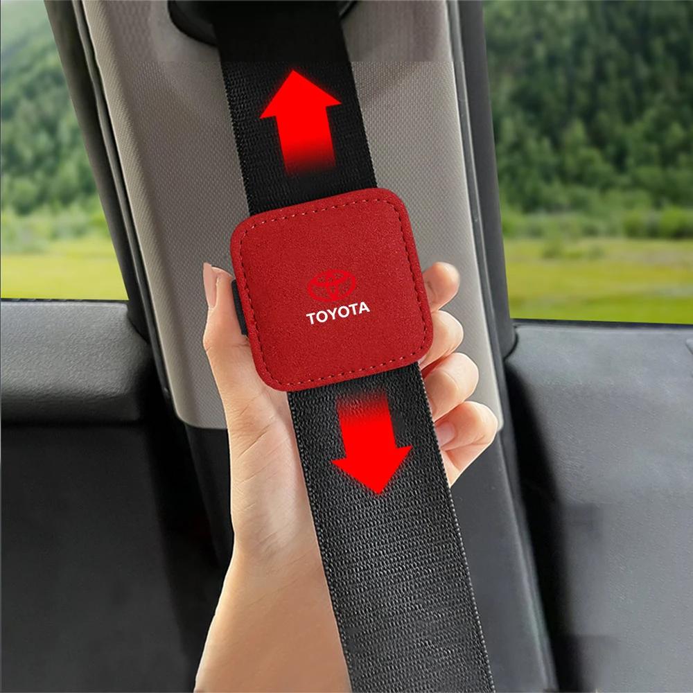 Auto Stopper Buckle Leather Clip Magnetic Design Seat Belt Fixed Limiter For Toyota TRD Corolla Chr Avensis Yaris Camry Racing