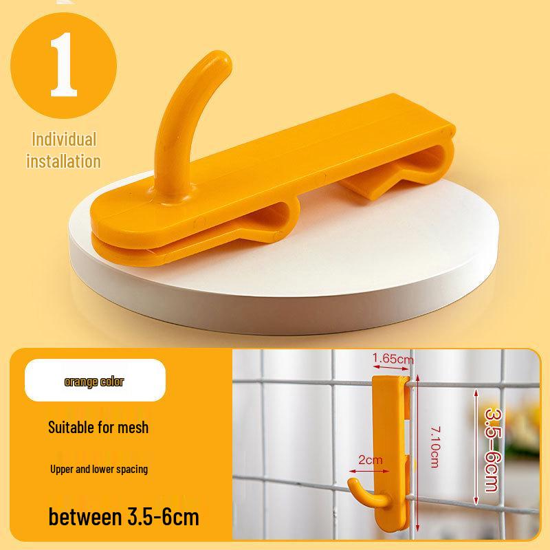 Nail-Free Grid Panel Hook for Wire Mesh Shelves - No-Drill Wall Storage Hooks for Kindergarten Display