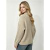 Women S Loose Fit Cable Knit Pullover Sweater With Turn Down Collar