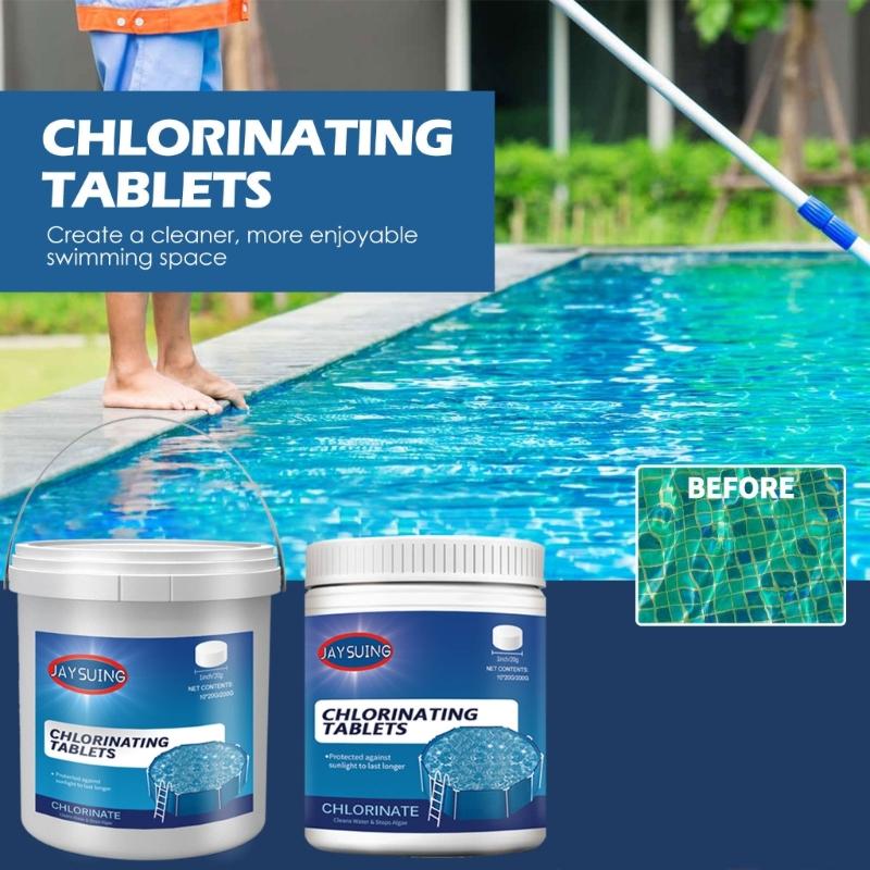 Chlorinating Tablets Stabilized Chlorine Tablets for Swimming Pool and Spa Slow Dissolving Clean Swimming Environment