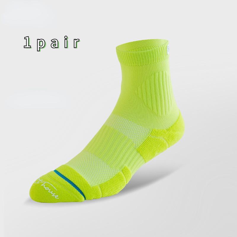 

Новые дышащие и легкие мужские носки для бега со средней посадкой, размеры 39–44, профессиональные спортивные носки One-size флуоресцентный зеленый
