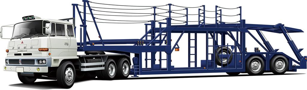 Fujimi Modell 24TR1 Mitsubishi Fuso FV Hochkabiner Traktortransporter Grau 1/24 & 24TR-1