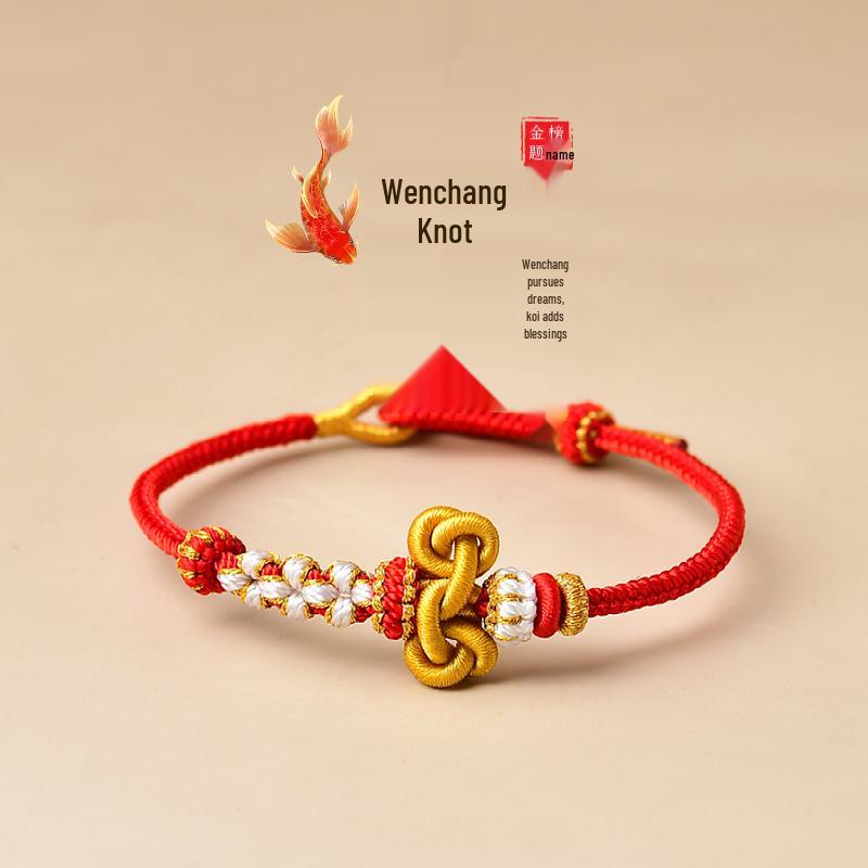Braccialetto Nodo Wenchang Fatto a Mano - Regalo per Successo agli Esami e Laurea