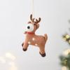 Soft Fabric Christmas Deer Hanging Ornament with Display Loop, Stuffed Tree Accent for Winter Table and Room Styling