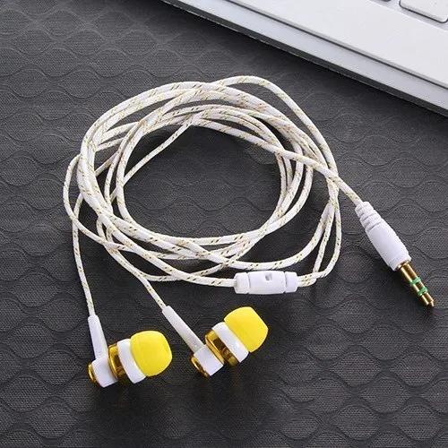 1 écouteur filaire stéréo intra-auriculaire 3,5 mm en nylon tissé, câble pour écouteurs, casque pour ordinateur portable, smartphone, cadeaux