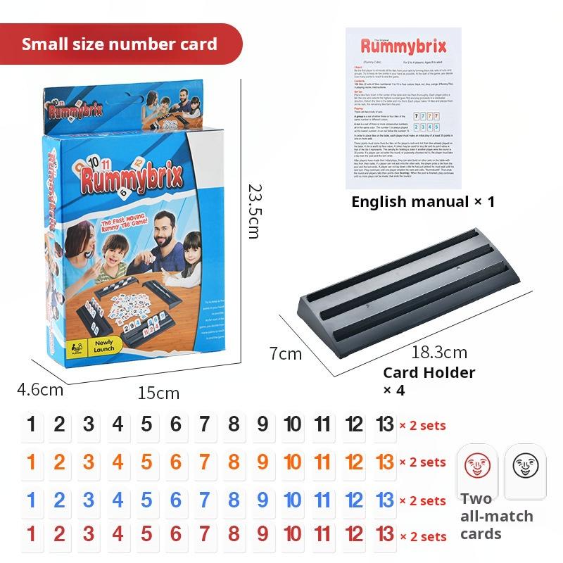 Rummy Cube Game With 4 Racks 104 Rummy Cube Game Set With Portable Case Rummy Tiles Travel Set For Family Classic Board Games