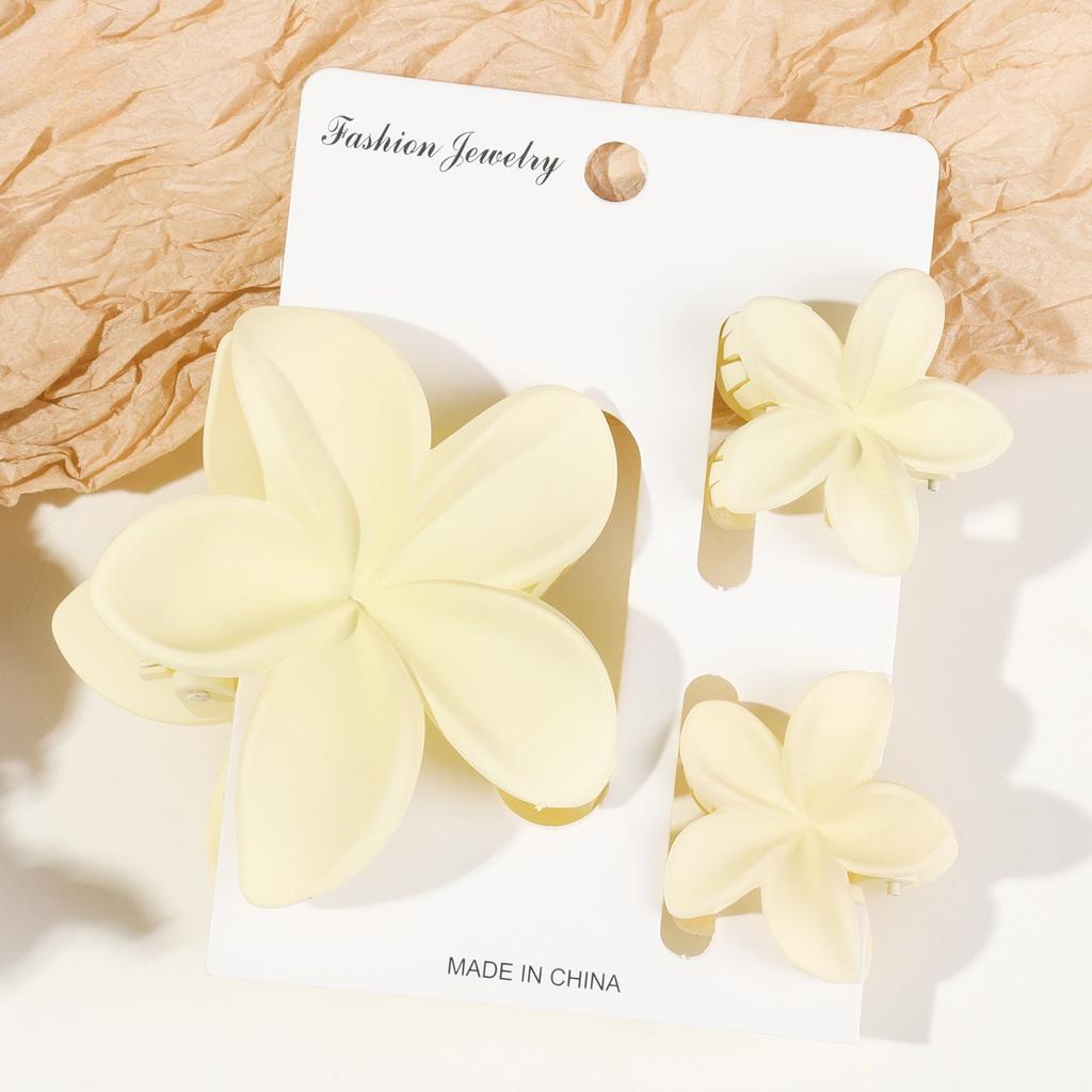 3pcs Vacation Egg Flower Hair Claw 2 Size Women Girls Ponytail Hairpins Bath Beach Hair Crab Clip Headwear Accessories