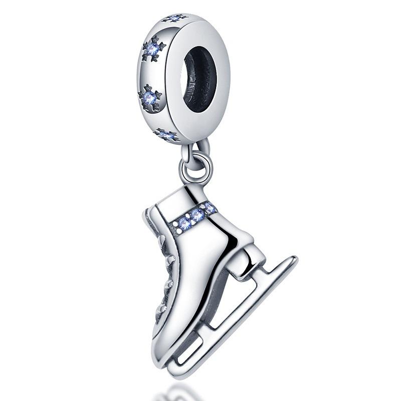 

S925 Silver Handmade Jewelry Accessories Bracelet Necklace Keychain Sports Skate Shoes Decorative Pendants