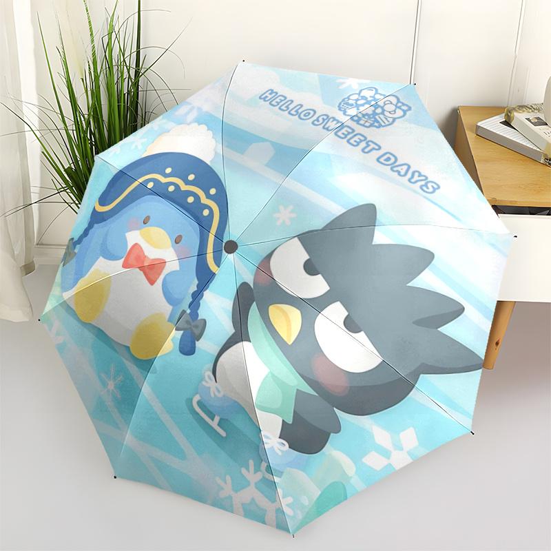 

1pc Hello Sweet Days Penguin & Cat Winter Hat with Bowtie - Auto Open Close Umbrella, Portable Folding Design, 8-Bone Iron Frame Outdoor Umbrella, Fes