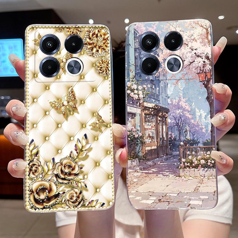 Unique Design Pattern Phone Case For Infinix Note 40 5G/X6851/X6852 Shockproof Soft Casing Soft TPU Transparent Back Cover