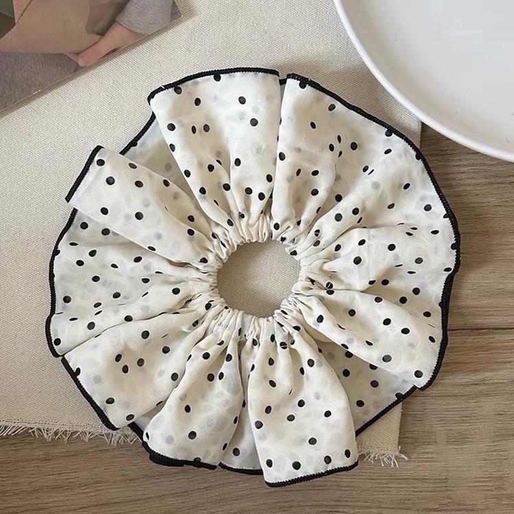 Korean style striped fabric square scarf large intestine hair tie women's new temperament low ponytail head rope high-end hair accessories