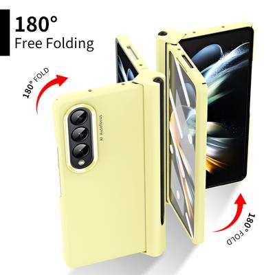 Mattes Gefühl, vollständiger Schutz, Hülle für Samsung Galaxy Z Fold4 5g Fold 4, Displayschutz aus gehärtetem Glas, S-Stifthalter