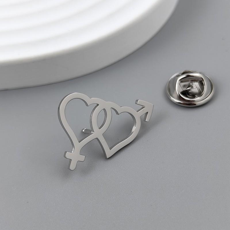 New Love Brooch Cufflinks Simple High End Retro Suit Sweater With Accessories 14k