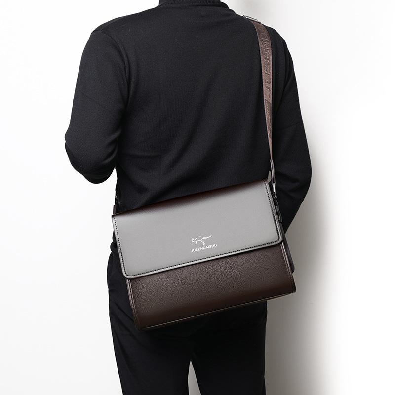 Men's Business Casual Crossbody Briefcase Backpack - Mid-range Luxury, One-Shoulder Hanging Bag, Trendy Youthful Design