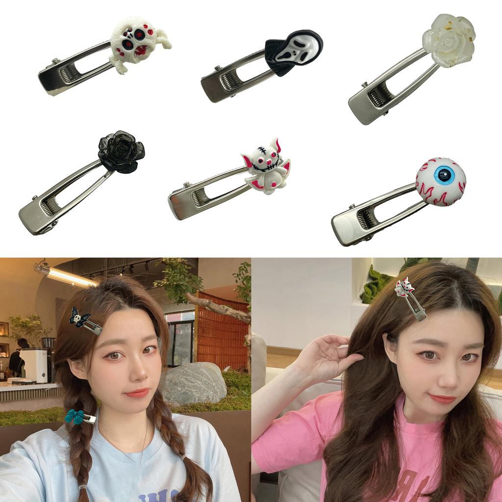 Festival Hair Pins for Female Dark Series Hair Clip Cool Girl Hair Barrettes SideBangs Clip Girls Hair Decors