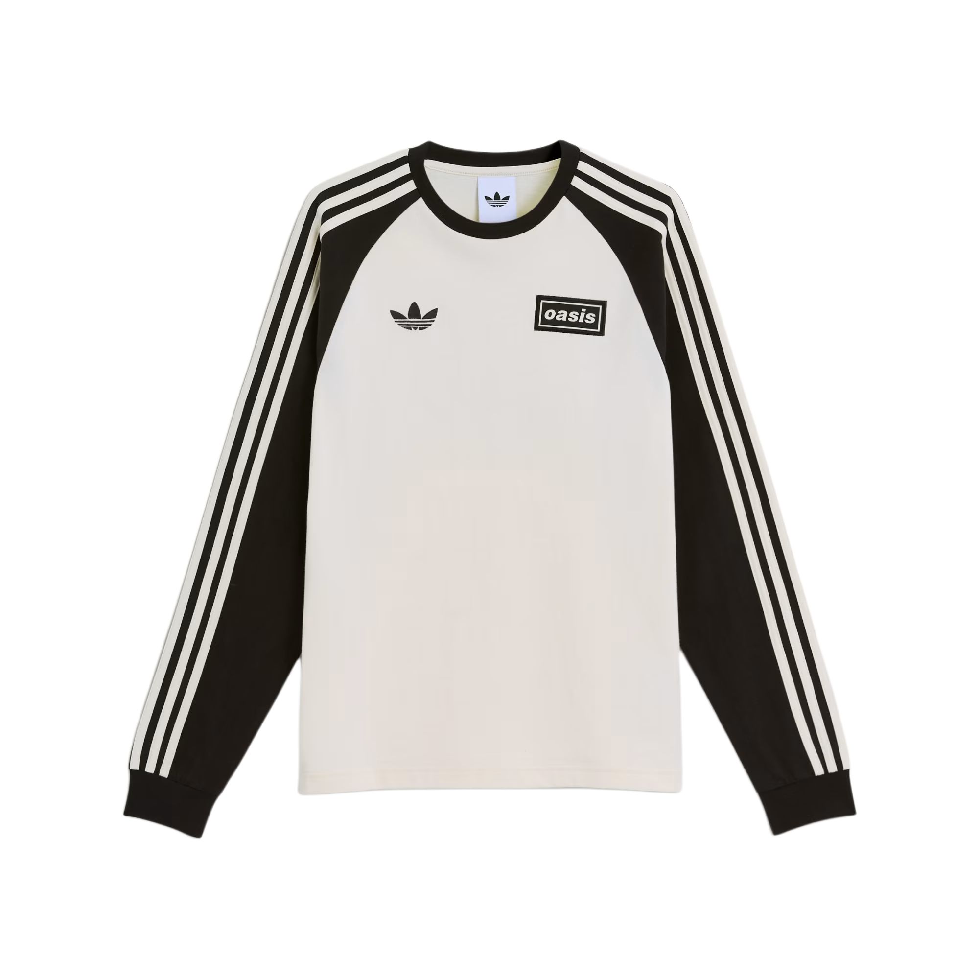 

Adidas Originals X Oasis Collaboration 3-Stripes SS25 Casual Slim Fit Crew Neck Long Sleeve T-Shirt Unisex Tops KK9120 L