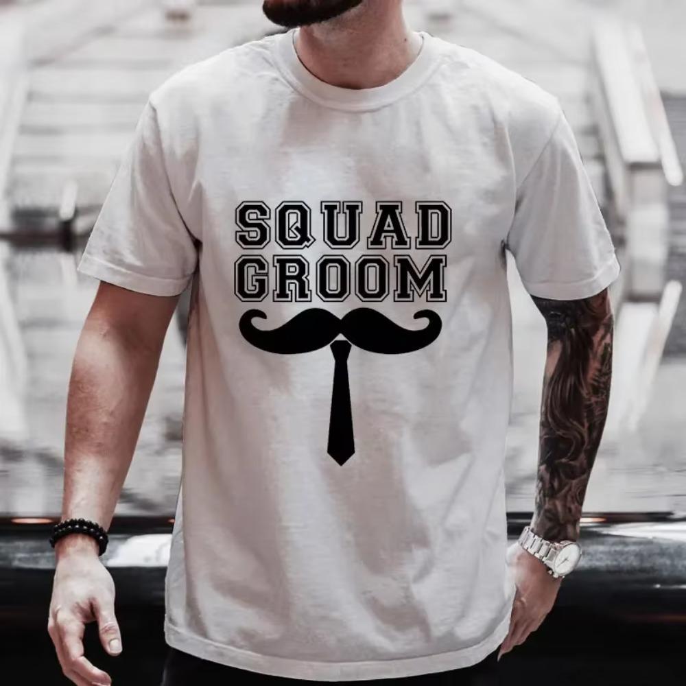 Groom Squad T Shirt Friends Bachelor Stag Party Blouses Single Farewell Tees Fashion Graphic Wedding Tops Team Evg Future  Groom