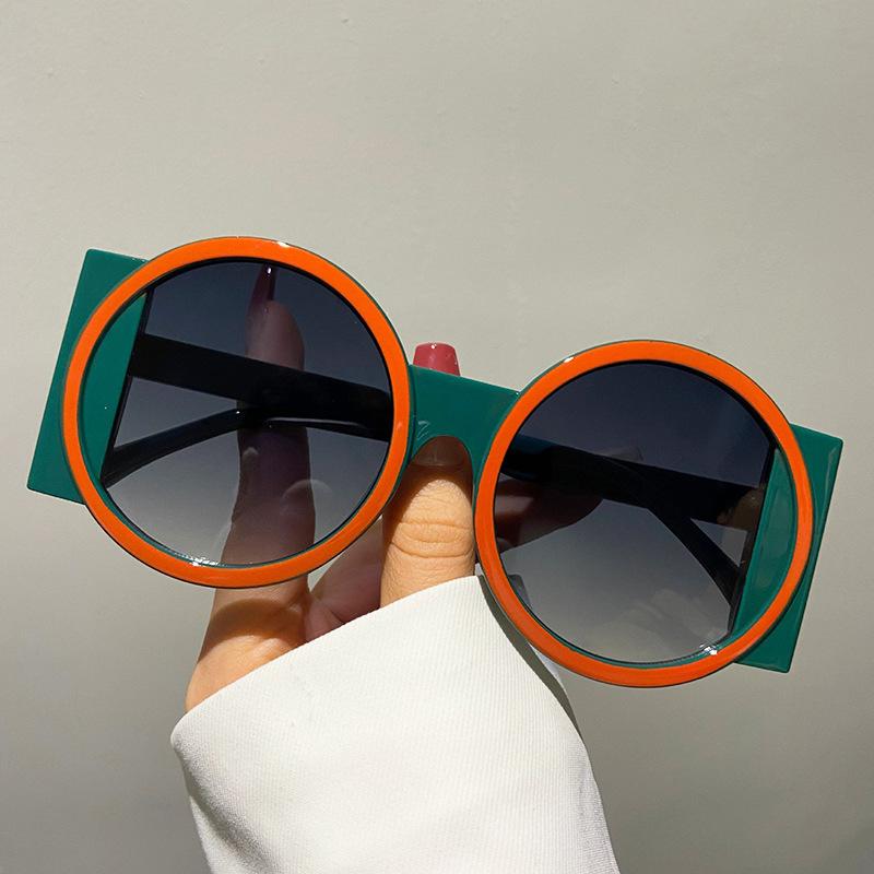 New Fashion Round Sunglasses for Women Men Unique Contrast Color Shades Y2K Eyewear Retro Gradient Sun Glasses UV400 Sunglasses