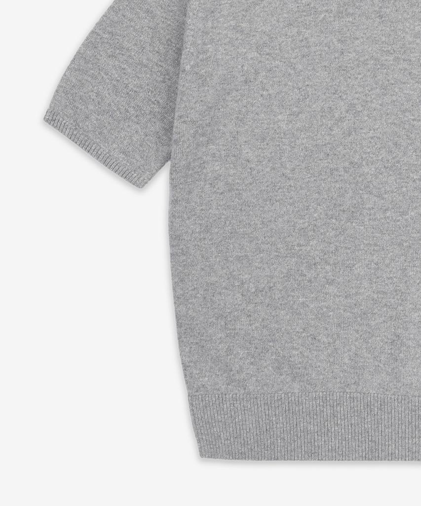 SAINT LAURENT Wool Crew Neck Short Sleeve Knit - Grey / 800574Y76Iy1473