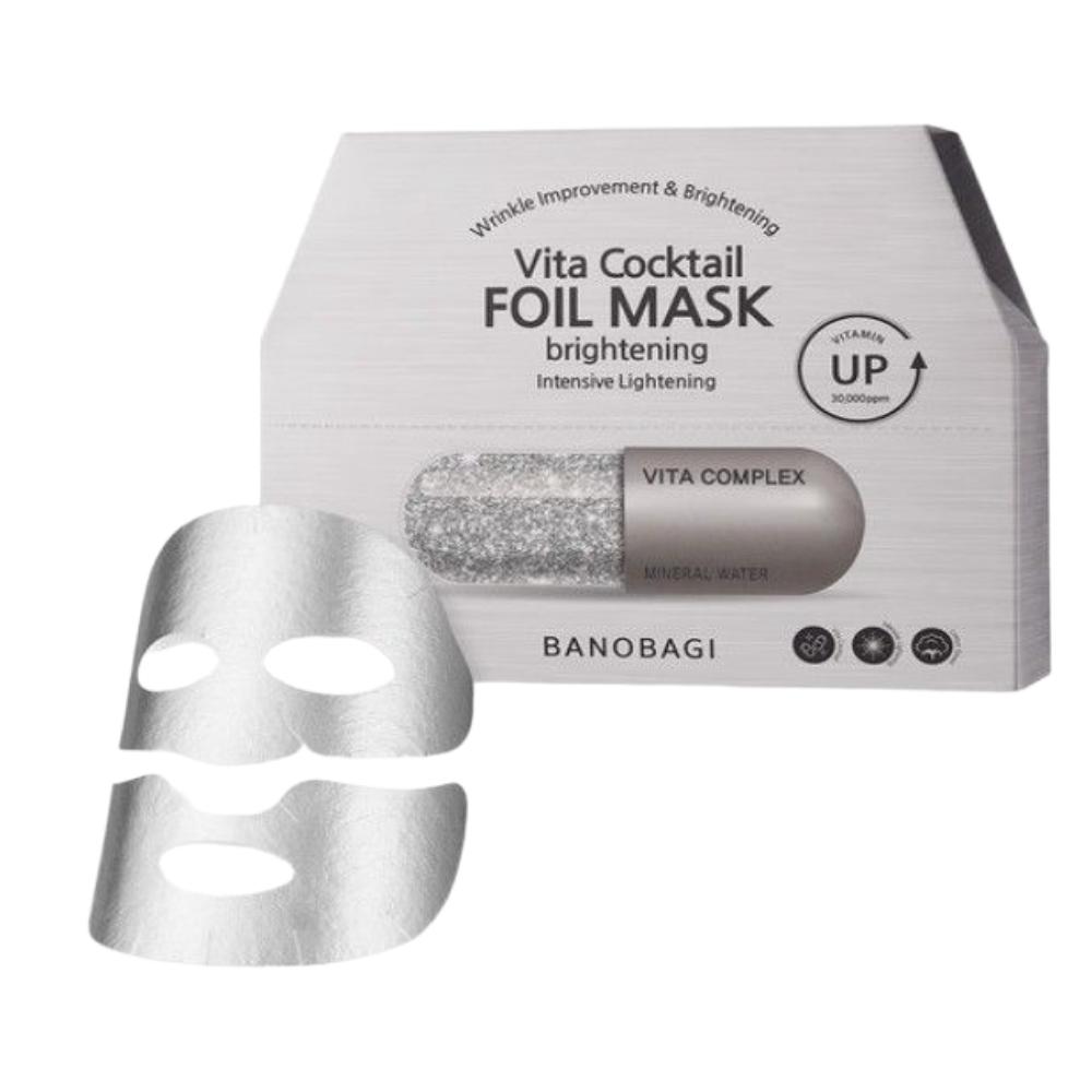BANOBAGI Vita Cocktail Foil Mask Brightening – Intensive Whitening & Hydrating Facial Sheet Mask 10pcs × 300ml