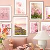 Pink Rose Orchid Sakura Crown Flower Canvas Painting Nordic Posters And Prints Wall Art Pictures For Living Room Home Decor