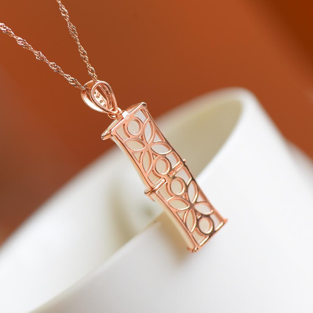 Hotan Jade S925 Silver Inlaid Bamboo Newspaper Peace Pendant